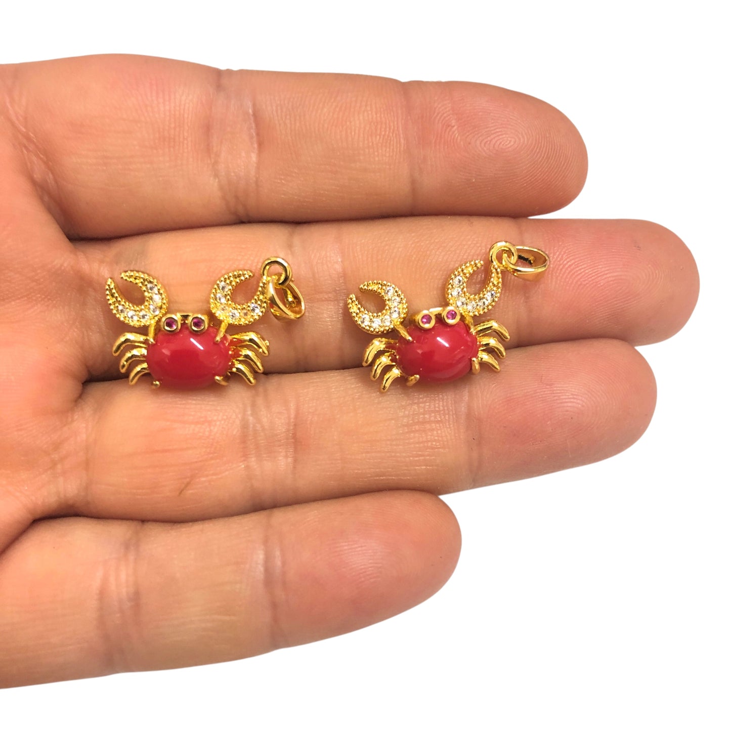 Altın Kaplama Zirkon Taşlı Yengeç Kolye Ucu