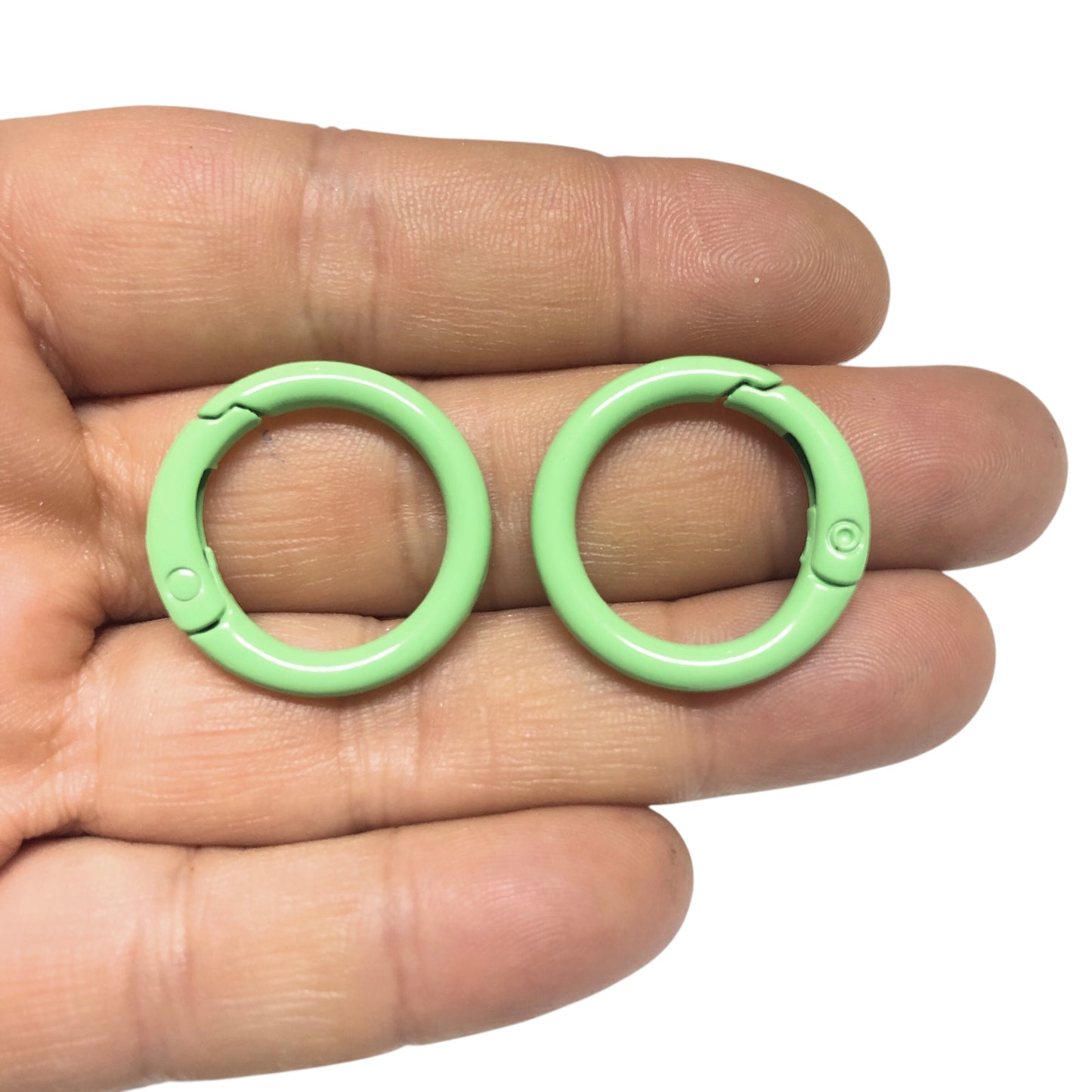 Mineli Yuvarlak Karabina  25mm (O Kilit&Çanta&Anahtarlık Halkası) - Yeşil