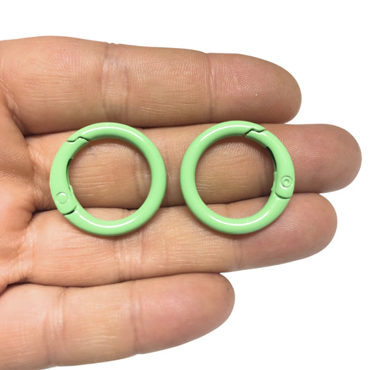 Mineli Yuvarlak Karabina  25mm (O Kilit&Çanta&Anahtarlık Halkası) - Yeşil