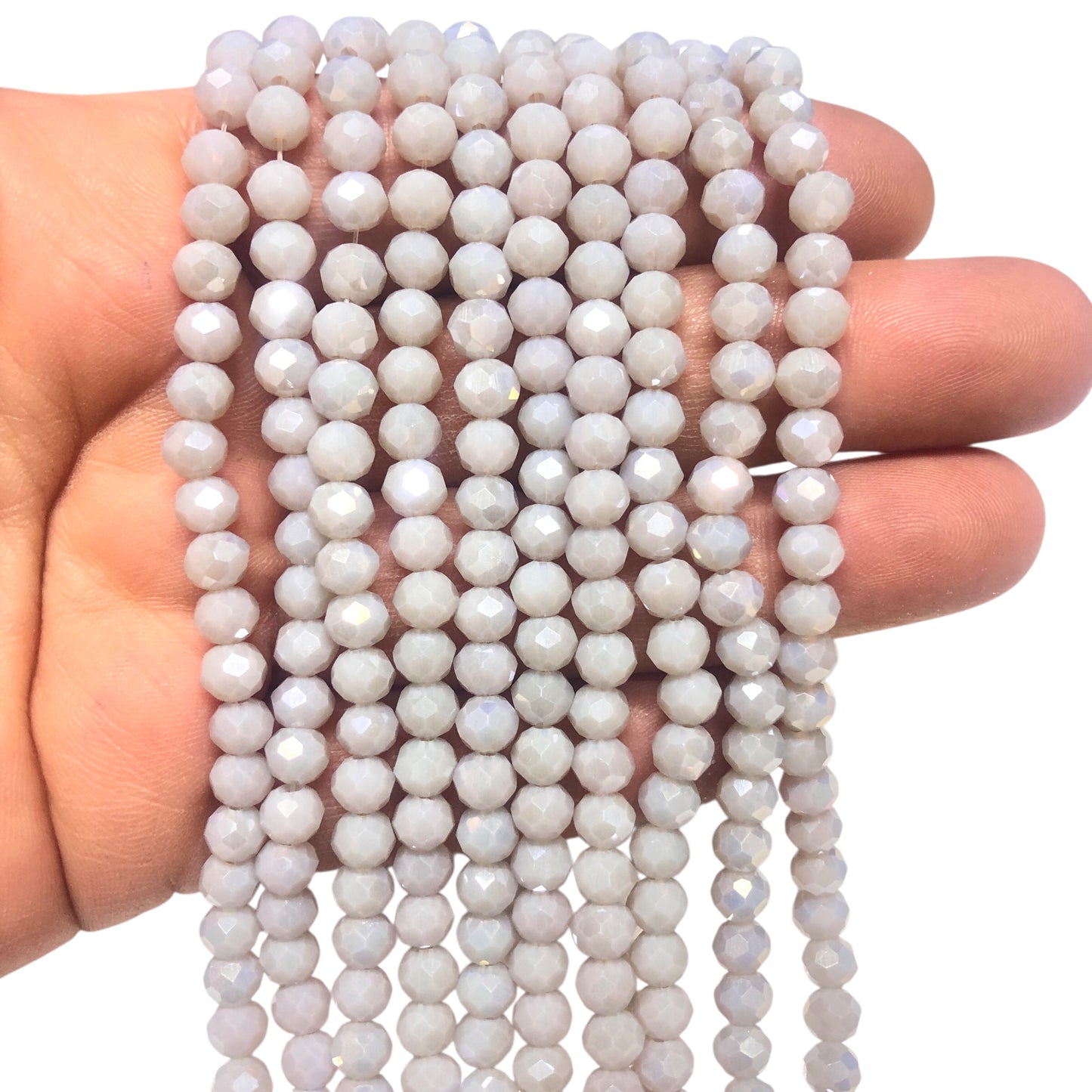 Çin Kristali 6mm - 6111  Opak Parlak Açık Gri