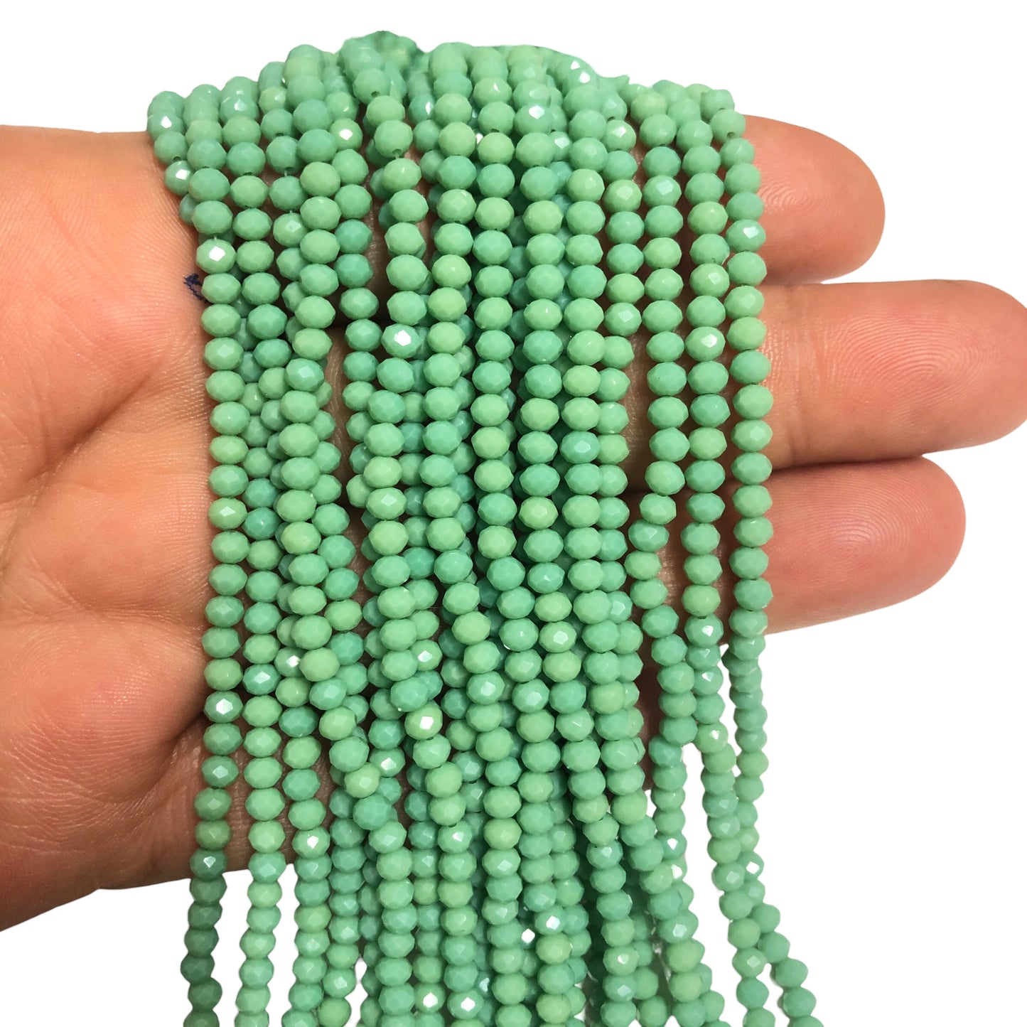 Kristal Boncuk,  Çin Kristali-3mm-76-Opak Mint