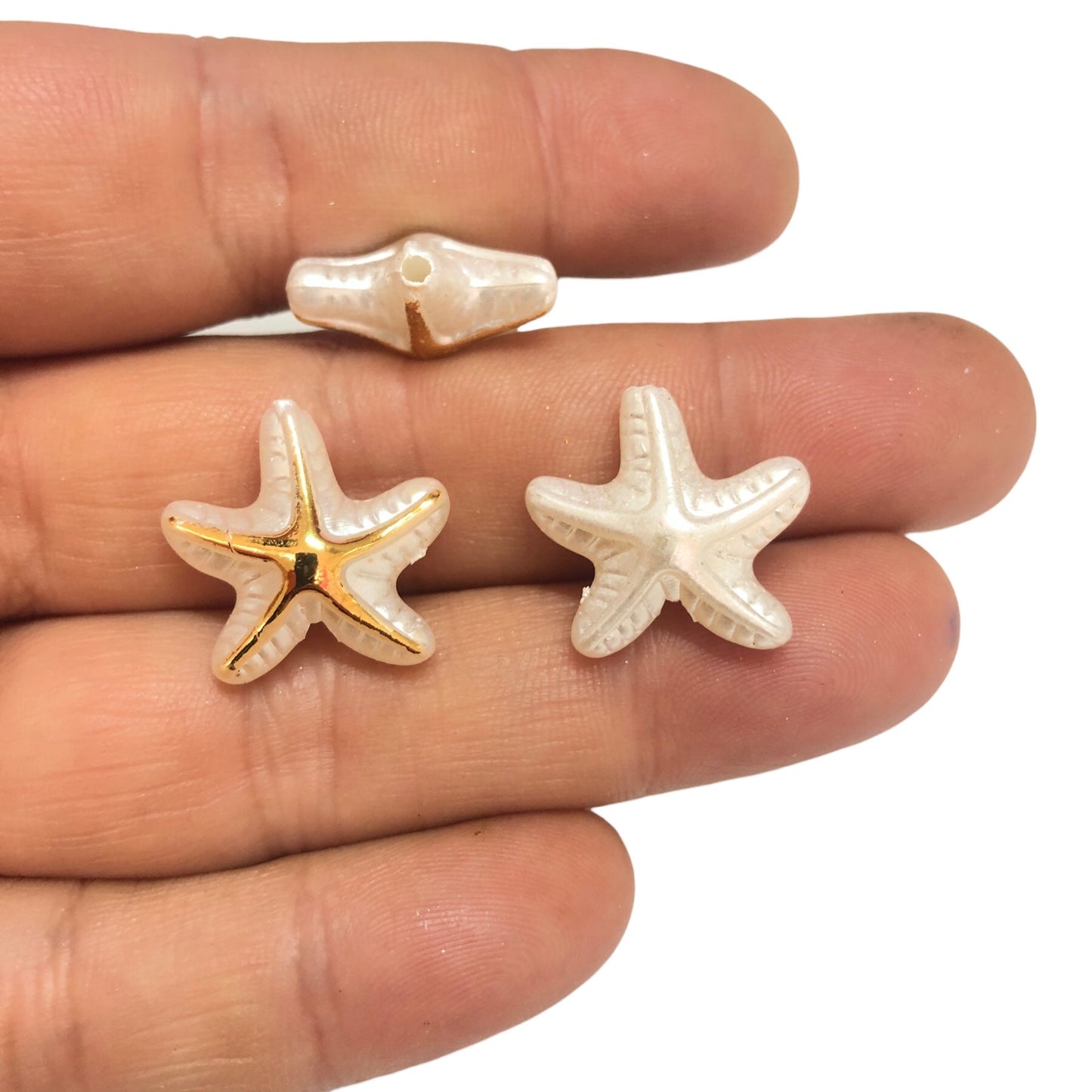 Akrilik Altın Yaldızlı Deniz Yıldızı-14mm