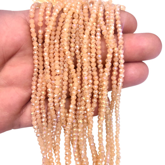 Kristal Boncuk, Çin Kristali-2mm- 108 - Janjan Koyu Krem