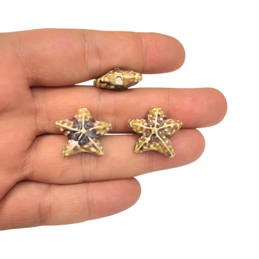 Seramik Yıldız  Büyük Boy  - Sütlü Kahve