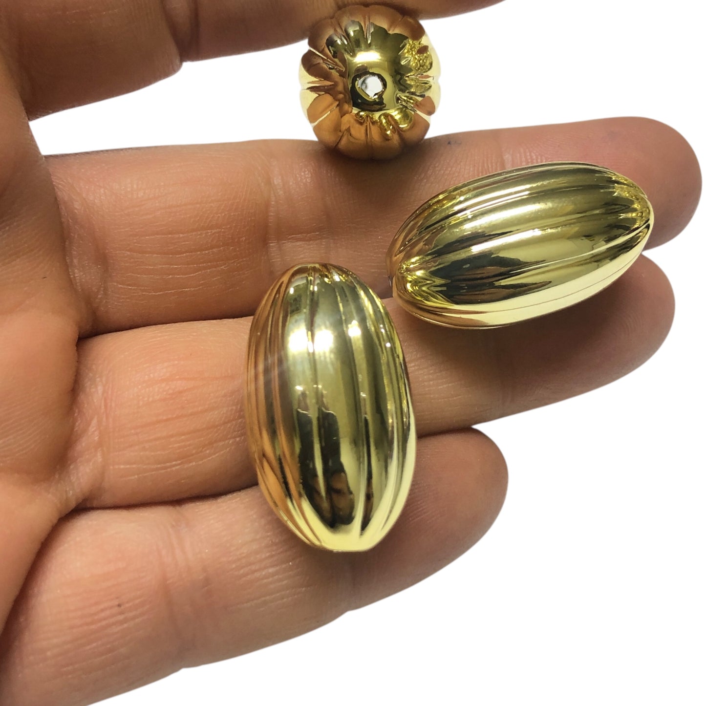 A Kalite Akrilik Çizgili Oval 17x29mm- GOLD