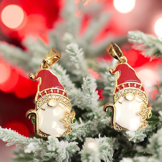 Altın Kaplama Mineli Zirkon Taşlı Mineli Yeni Yıl Aparat -Noel Baba-2