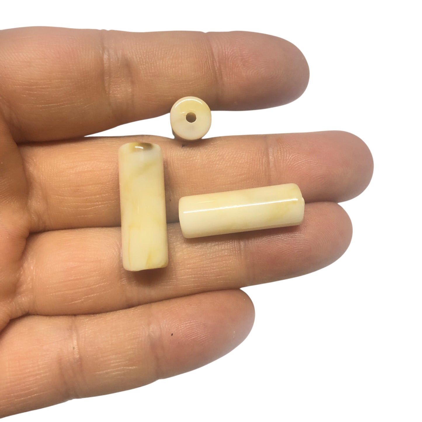 A Kalite Akrilik Silindir -8x25mm- Ebruli Krem