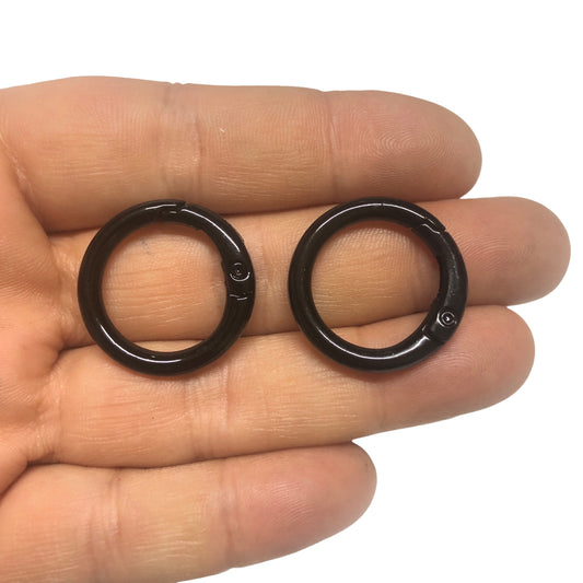 Mineli Yuvarlak Karabina  25mm (O Kilit&Çanta&Anahtarlık Halkası) - Siyah