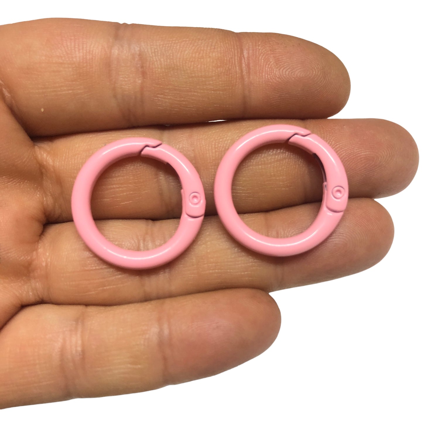 Mineli Yuvarlak Karabina  25mm (O Kilit&Çanta&Anahtarlık Halkası) - Pembe