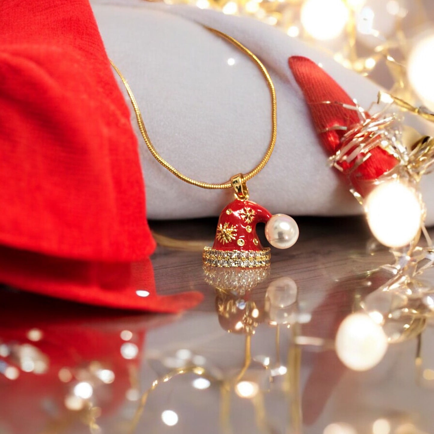 Altın Kaplama Zirkon Taşlı Mineli Yeni Yıl Aparat - Bere