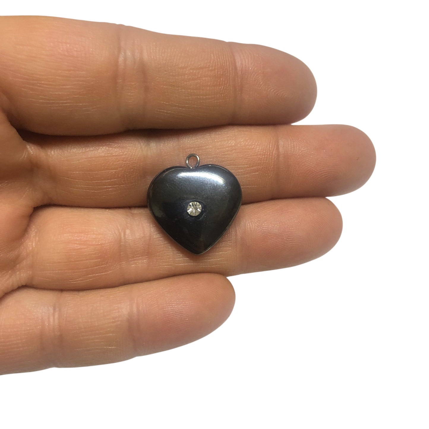 Doğal Taş - Hematit Kolye Ucu - Kalp