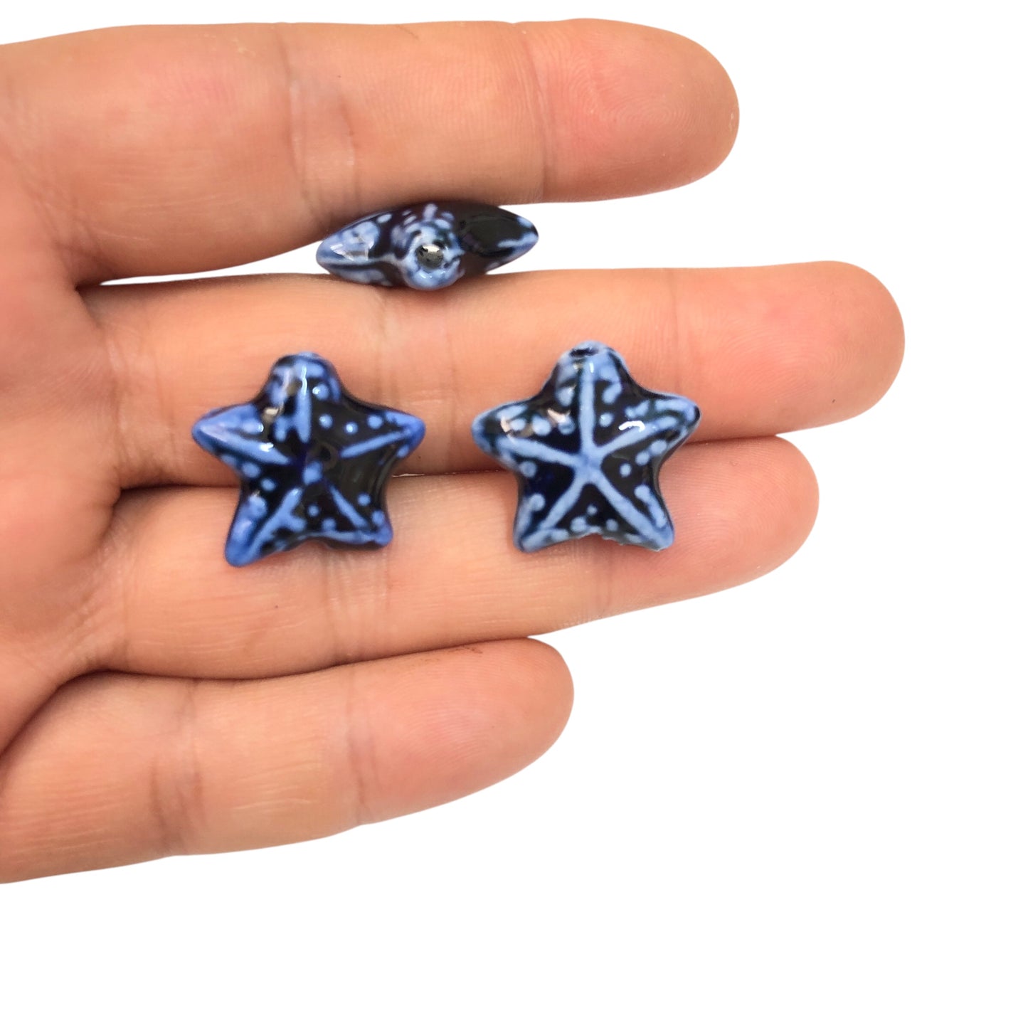 Seramik Yıldız  Büyük Boy  - Lacivert