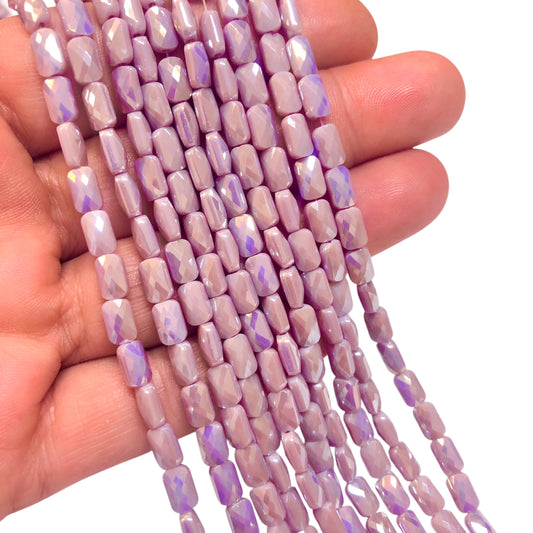 4 x7 mm Fasetli  Baget Kristal Boncuk – Opak Janjanlı Lila- 0020- (+- 80 Adet  / + -52cm )