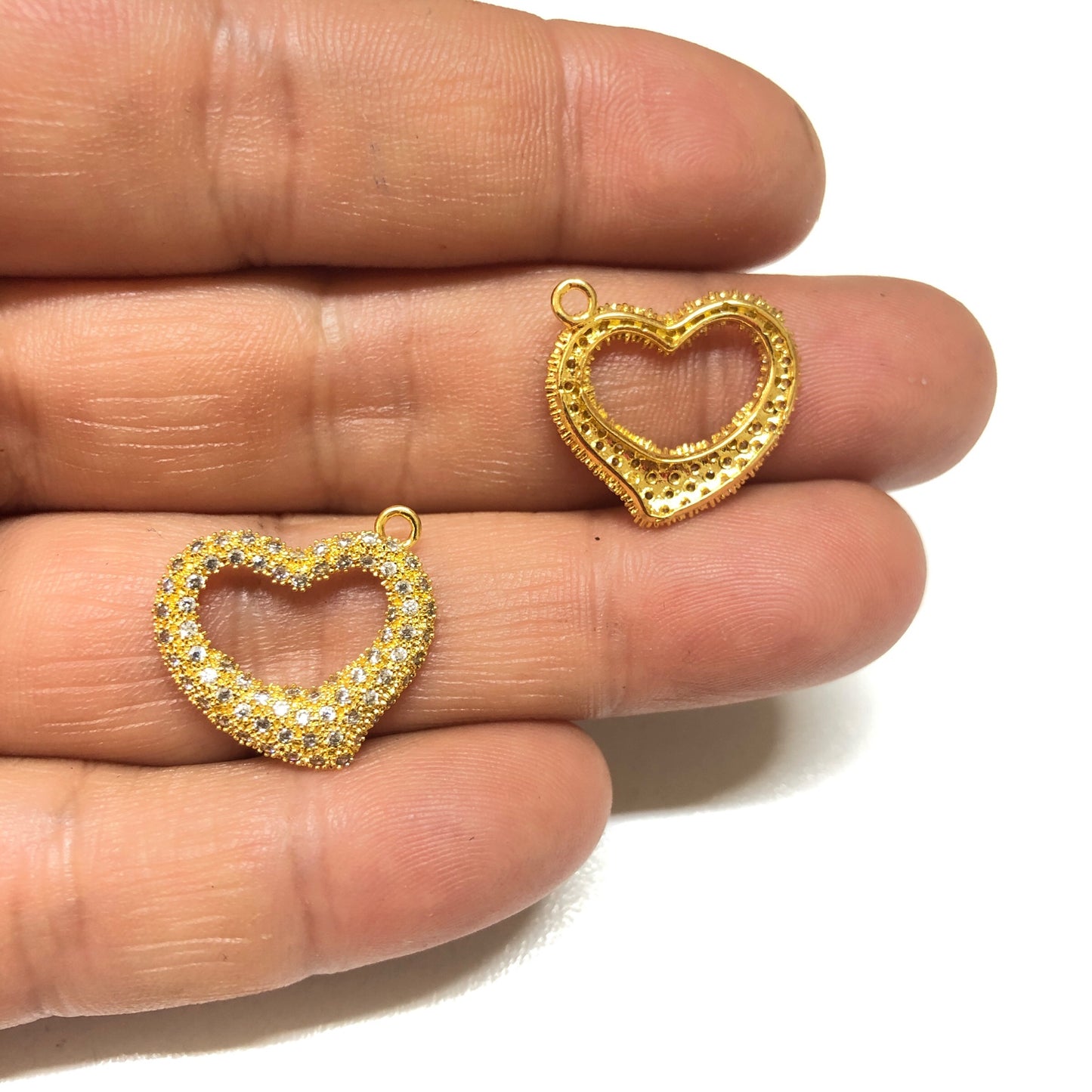 Altın Kaplama Zirkon Taşlı Kalp  Kolye Ucu ❤