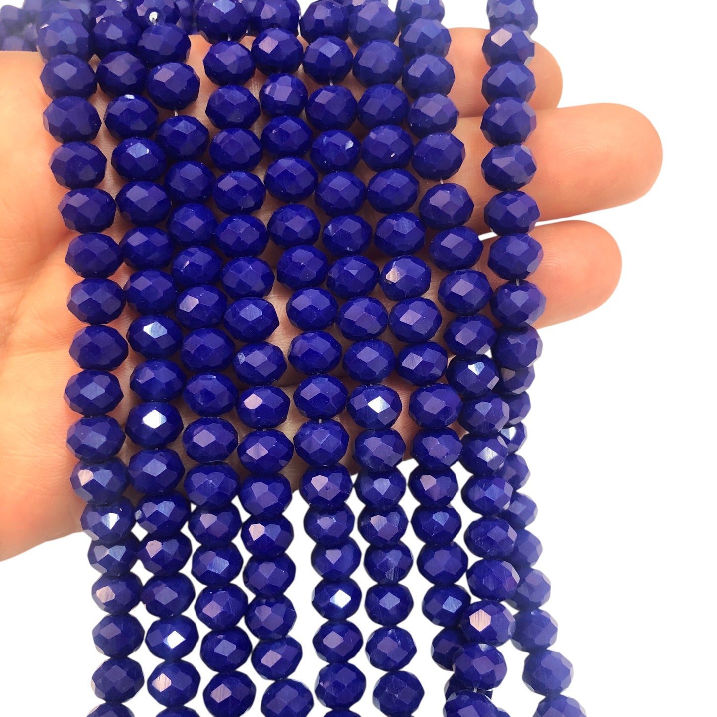 Kristal Boncuk, Çin Kristali-8mm-11 (Saks Mavi)