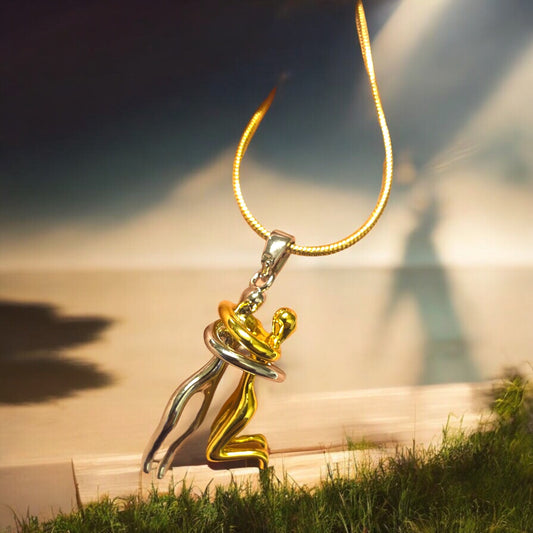 Pirinç Üzeri  Kaplama Sarılan Sevgililer Çift Renkli -2