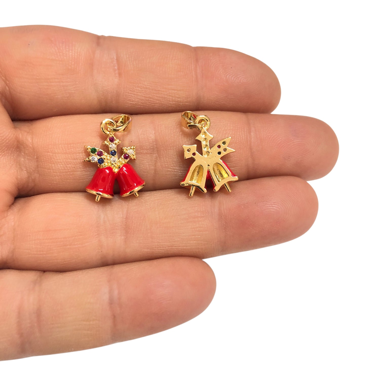 Altın Kaplama Zirkon Taşlı Mineli Yeni Yıl Aparat - Çan