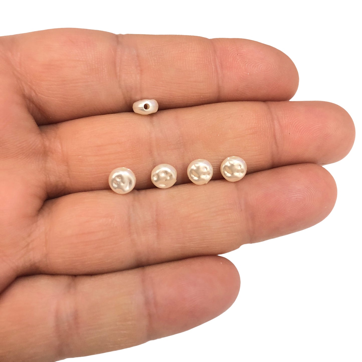 Akrilik Şekilsiz İnci Krem  - 6 mm Daire- 118