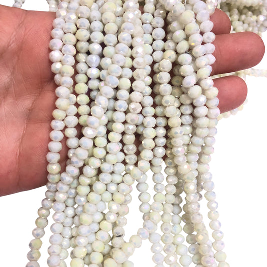 Çin Kristali 6mm - 6097 Beyaz&Krem Janjanlı