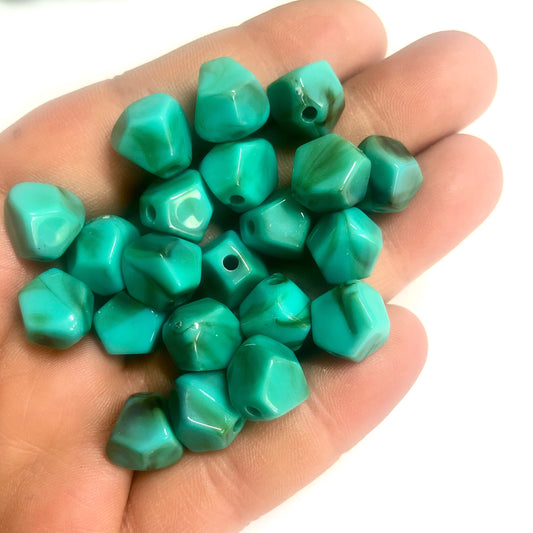 Akrilik Boncuk- Şekilsiz Turkuaz Beşgen