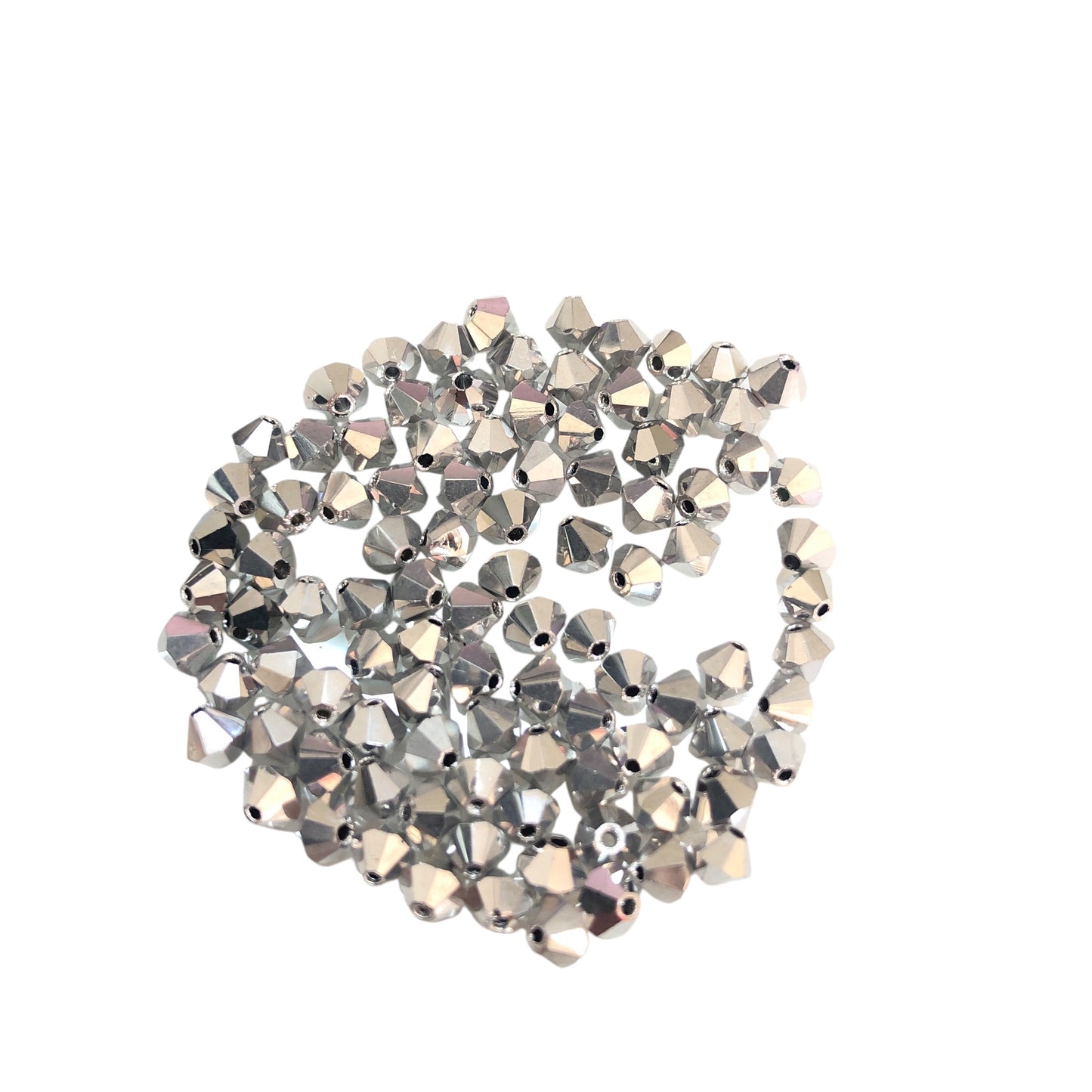 Swarovski 4mm Piramit (Bicone ) Gümüş - 002