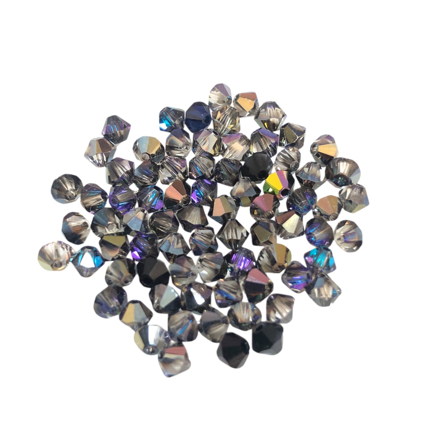 Swarovski 4mm Piramit (Bicone )  Şeffaf Parlak Duman Rengi ( Vitrail medium) - 016