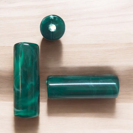 A Kalite Akrilik Silindir -8x25mm- Ebruli Yeşil-2