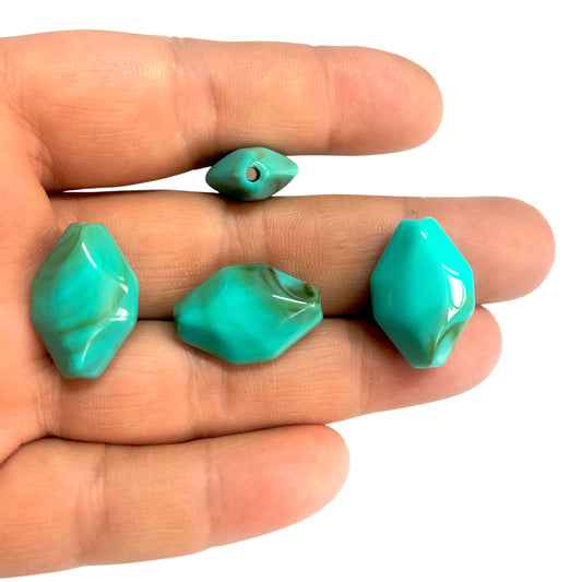 Akrilik Boncuk- Şekilsiz Turkuaz 22mm