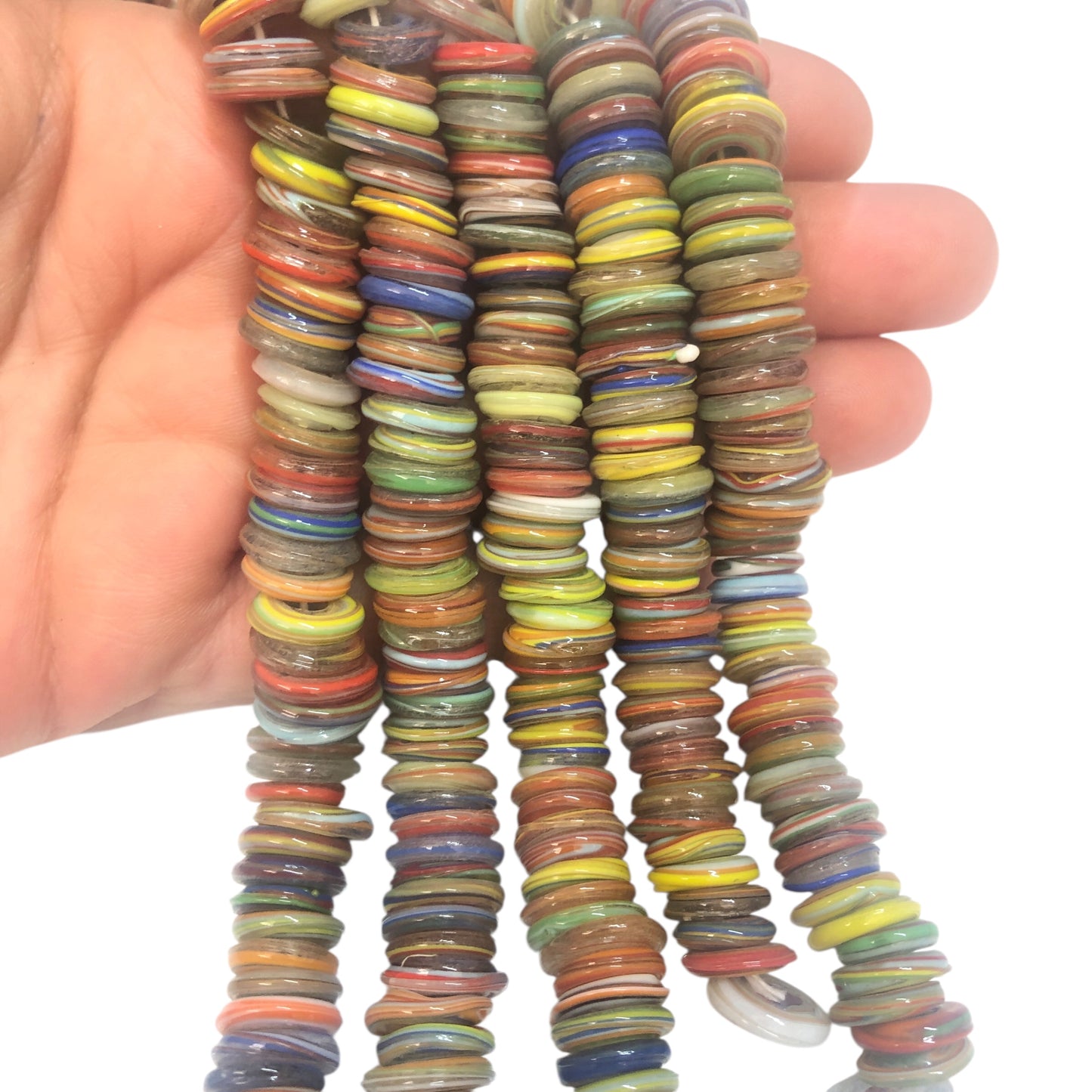 El yapımı  Cam Ocak Boncuğu Rondel