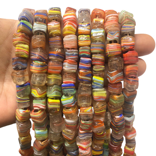 Küp Cam Ocak Boncuğu-10mm- Ebruli -2