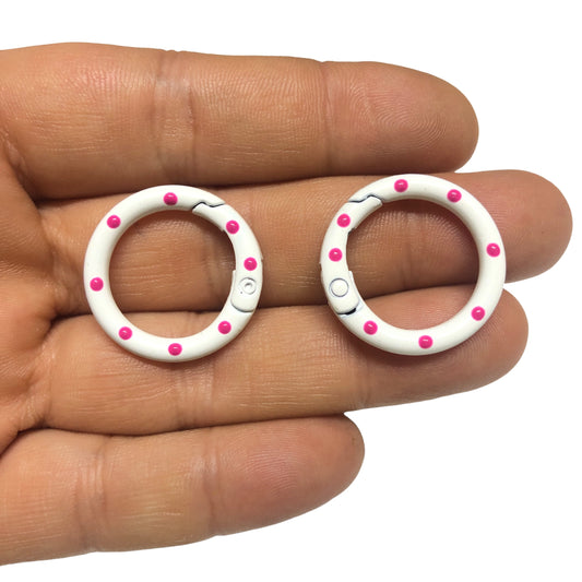 Mineli Yuvarlak Benekli Karabina 25mm -Beyaz