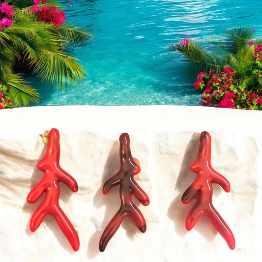 Akrilik Küçük Dal Mercan -Kırmızı