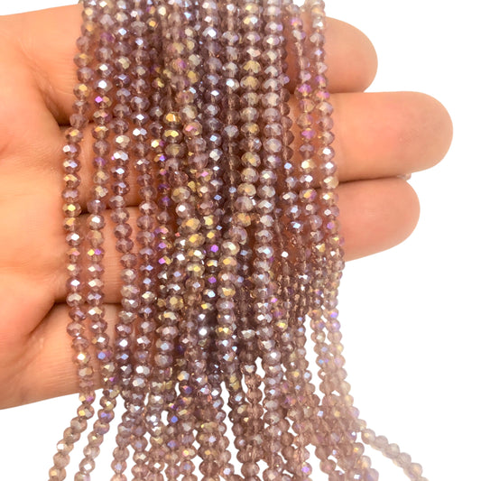 Kristal Boncuk, 3mm-56-Şeffaf Janjanlı Gülkurusu