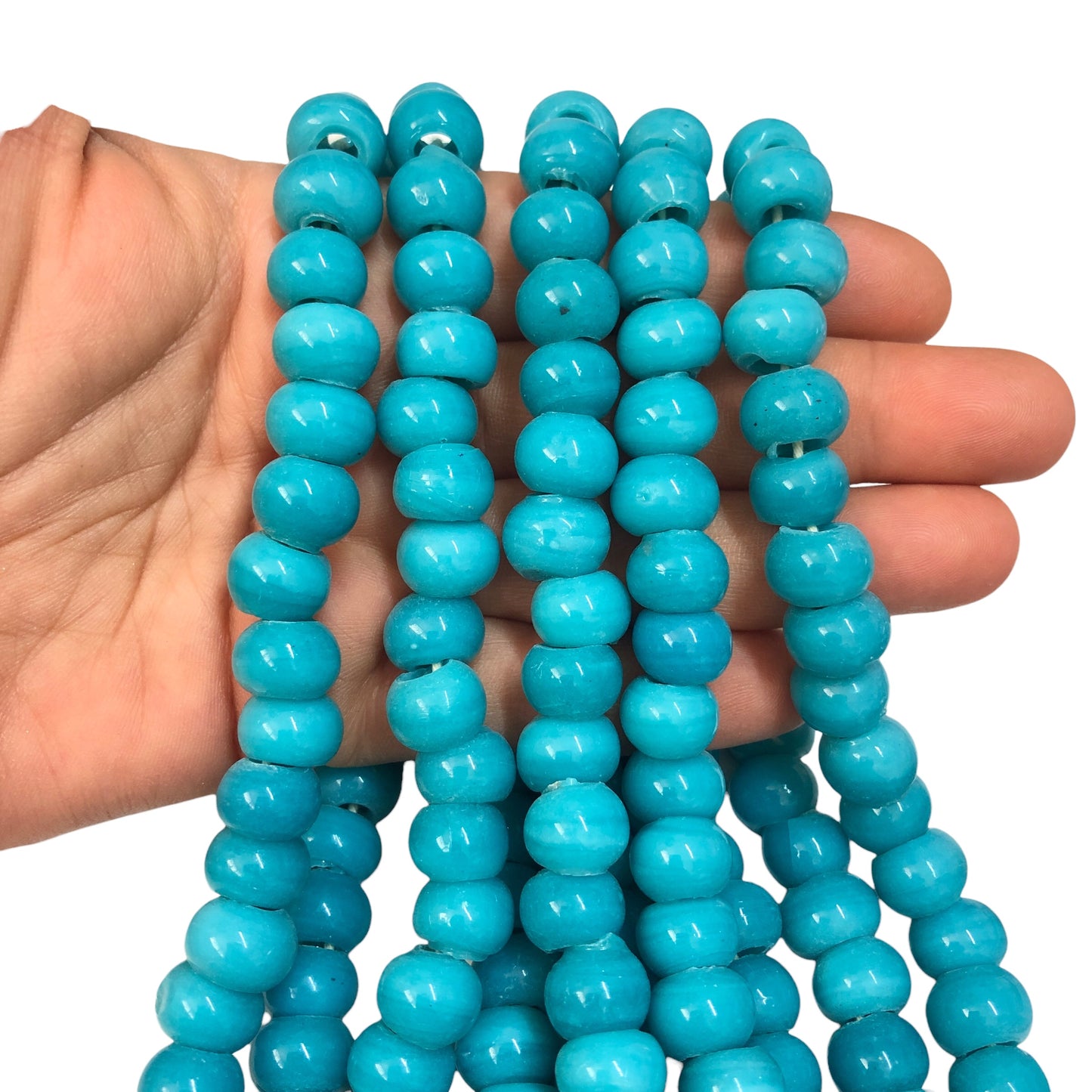 Yuvarlak Cam Ocak Boncuğu - Turkuaz