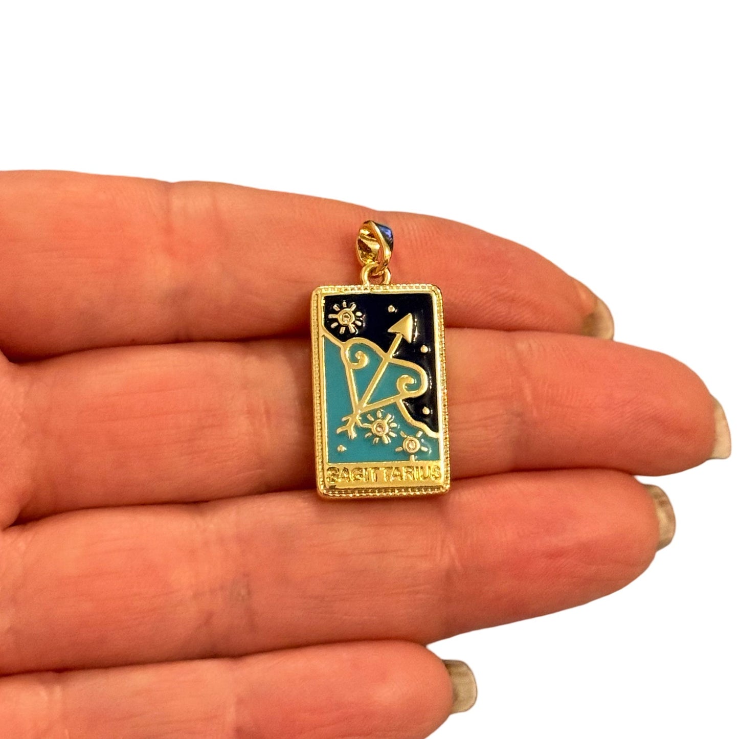 Sarı Çelik  Zodyak Burç Kolye Ucu - YAY  ( SAGITTARIUS)