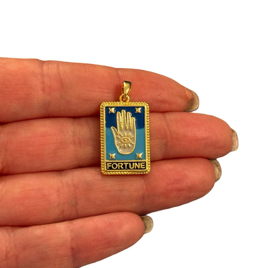 Sarı Çelik Tarot Kolye Ucu ''FORTUNE'' (Talih Çarkı)