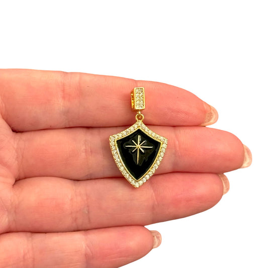 Altın Kaplama Zirkon Taşlı Mineli Kalkan 🛡