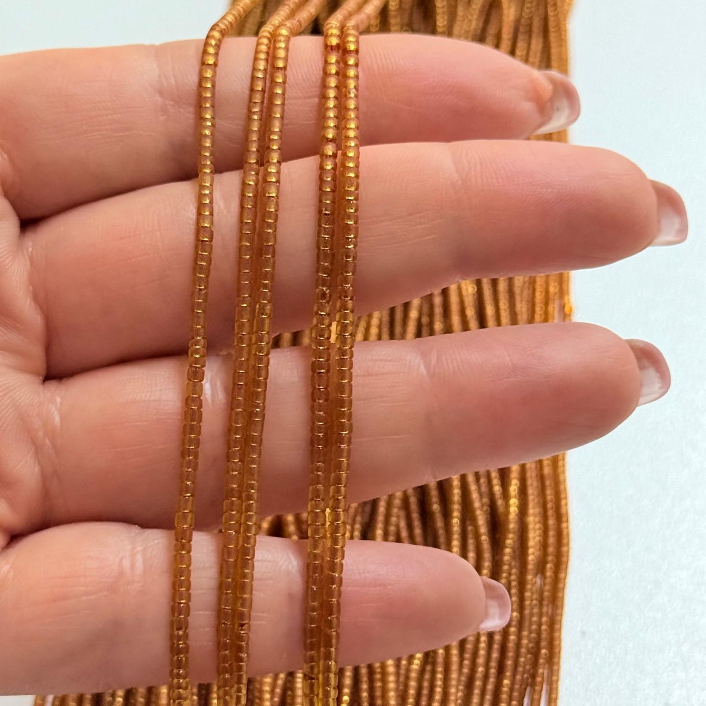 Afgan Boncuk - Şeffaf Açık Kahve-11