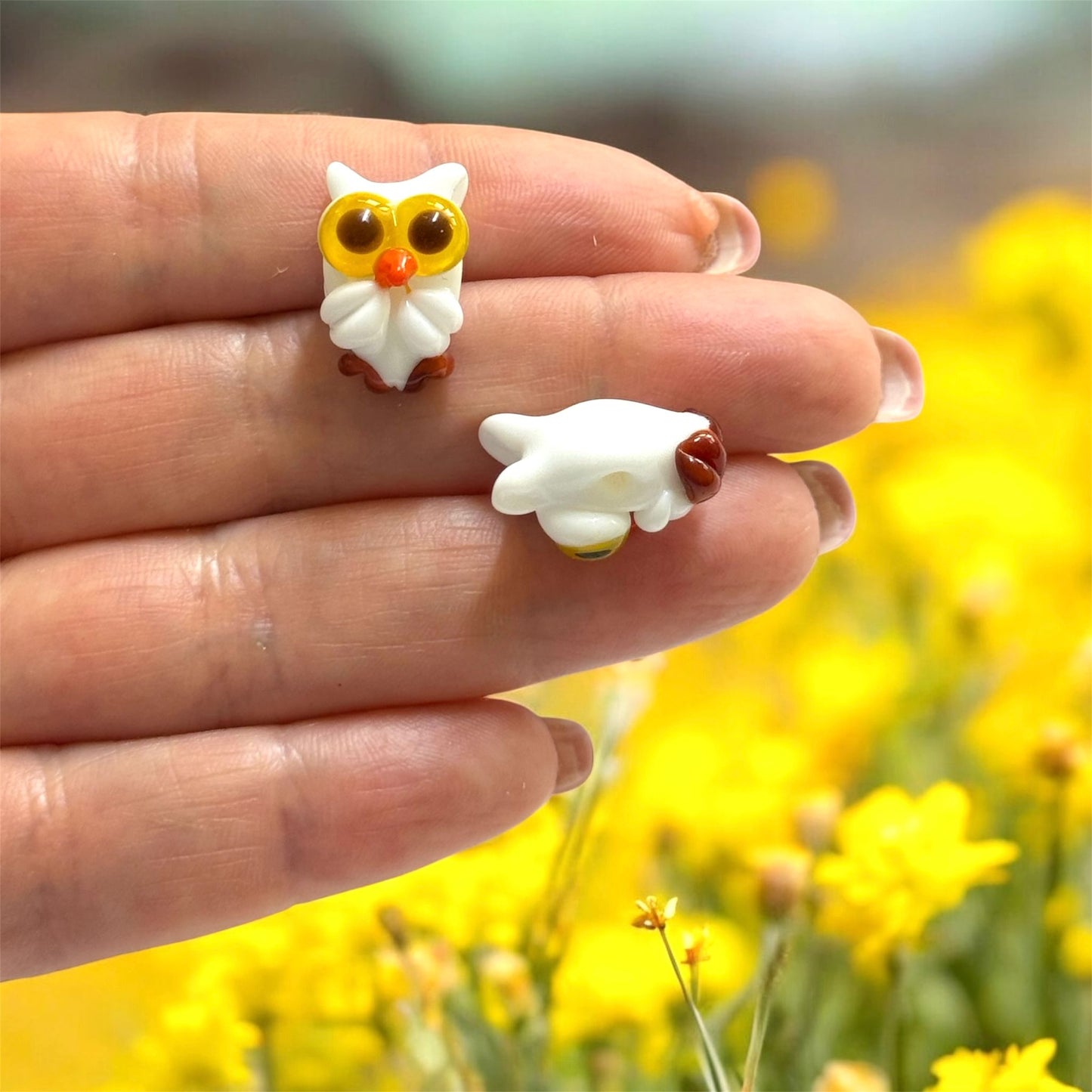 Murano Cam Baykuş Beyaz -2