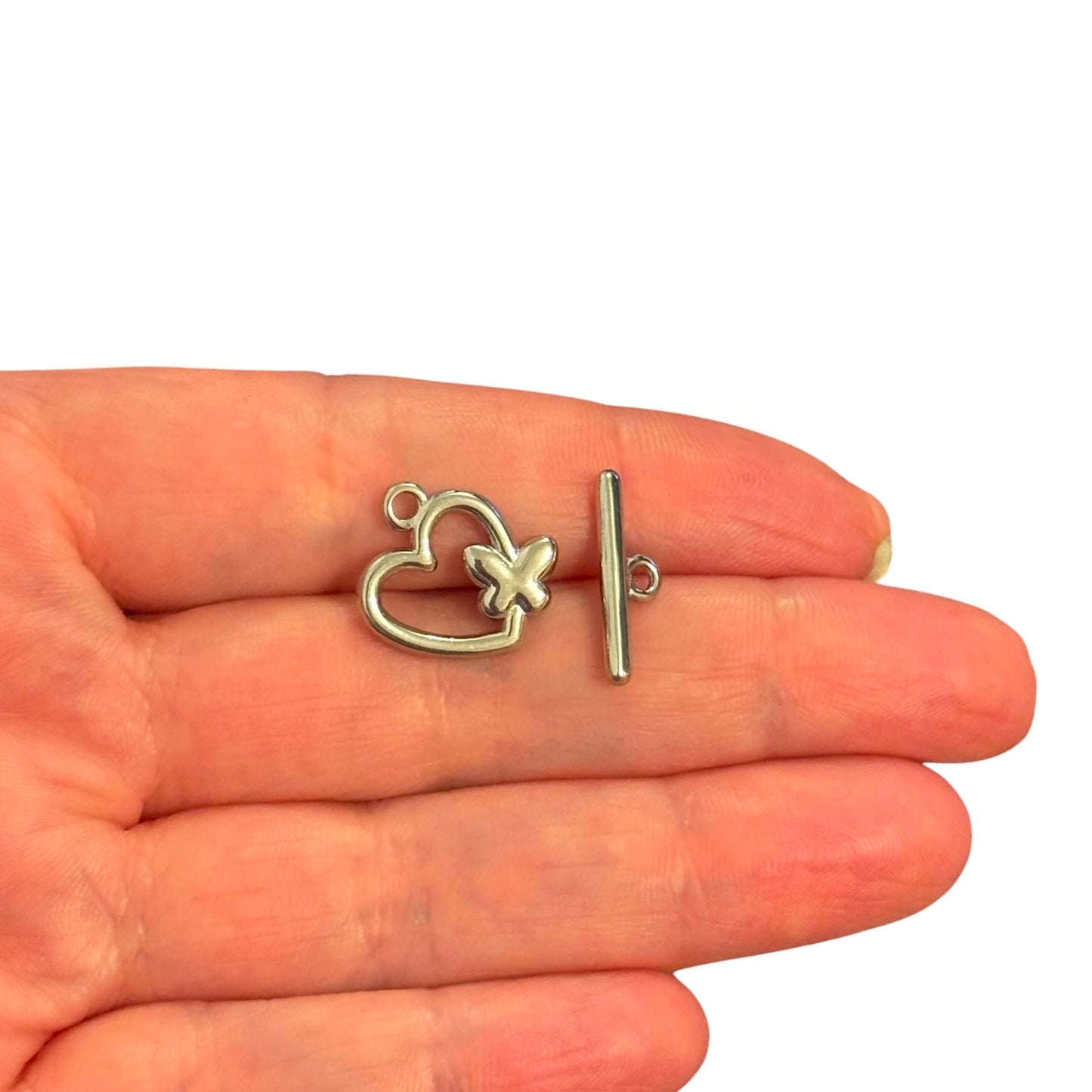 316L Paslanmaz Çelik,Kelebekli  Kalp T- Kilit , 16 x 14  mm