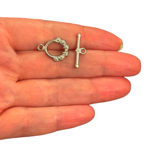 316L Paslanmaz Çelik, Çiçekli T- Kilit , 18 x 14 mm