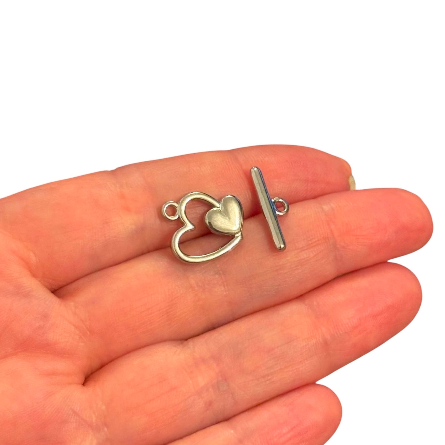 316L Paslanmaz Çelik, Kalpli Kalp T- Kilit , 16 x 14  mm