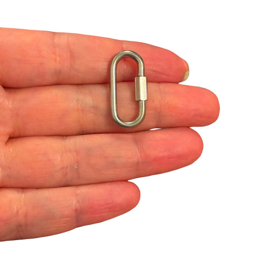 316L Paslanmaz  Çelik, Oval Karabina  , 26 x 13 mm