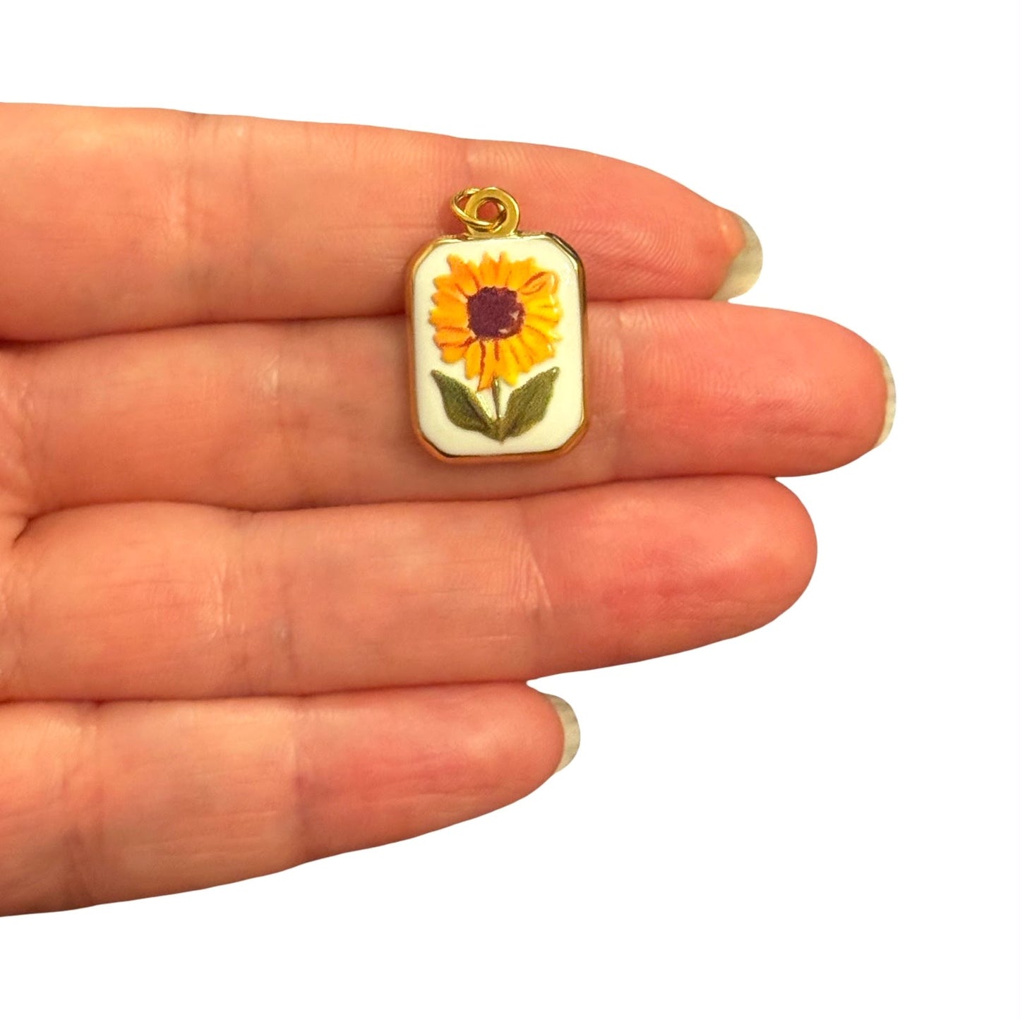 Sarı Çelik Kolye ucu- 🌻 Ayçiçeği