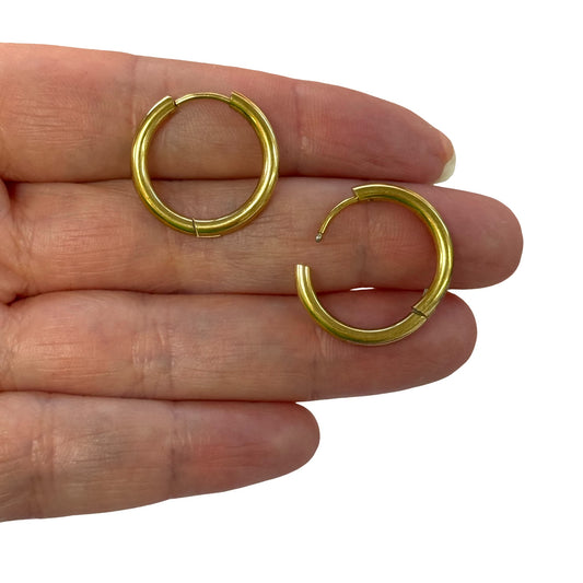 316 L Paslanmaz  Sarı Çelik Tombul Halka Küpe Aparatı- 20mm