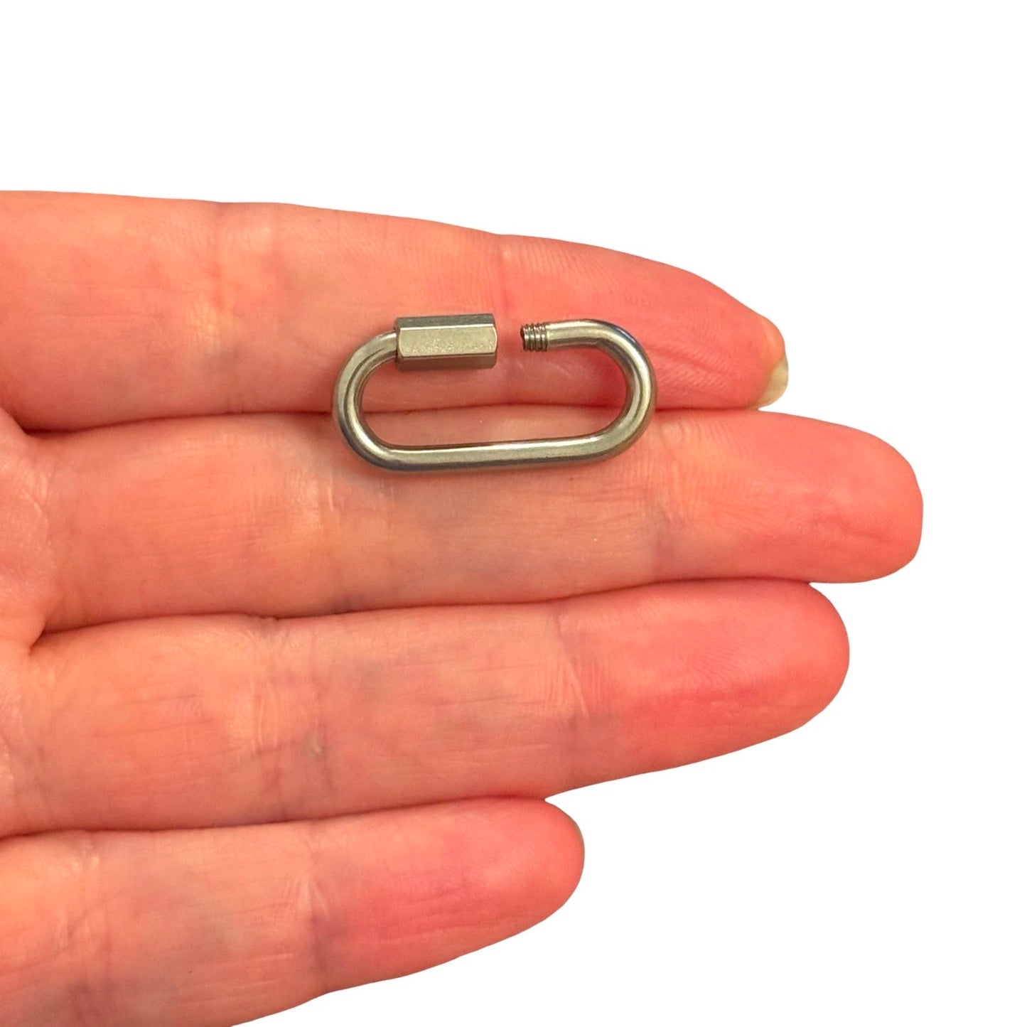 316L Paslanmaz  Çelik, Oval Karabina  , 26 x 13 mm
