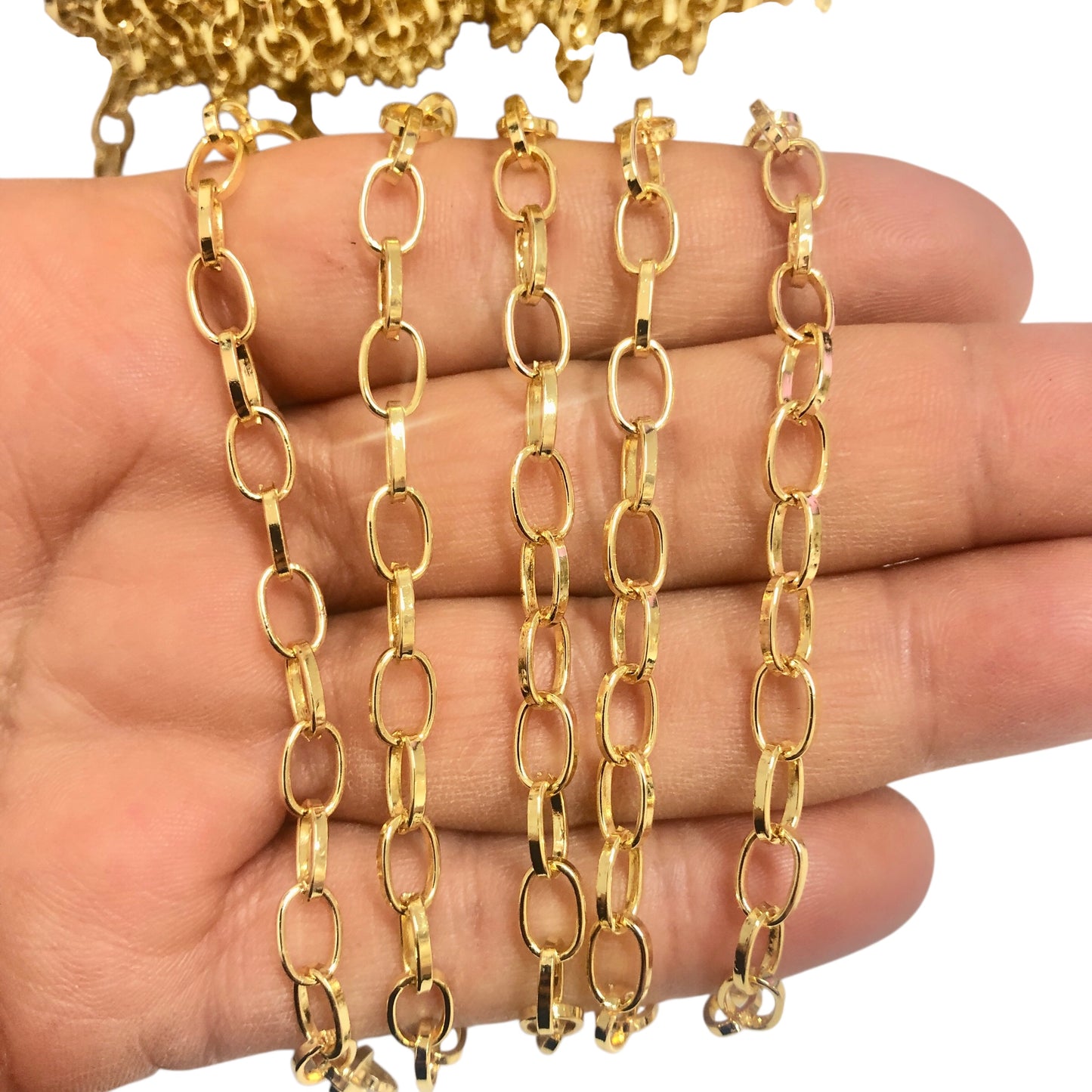 Altın Kaplama 5x8mm Ataç Zincir