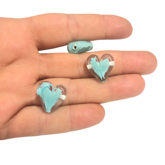 Murano Cam Kalp Mavi(Yan Delikli)