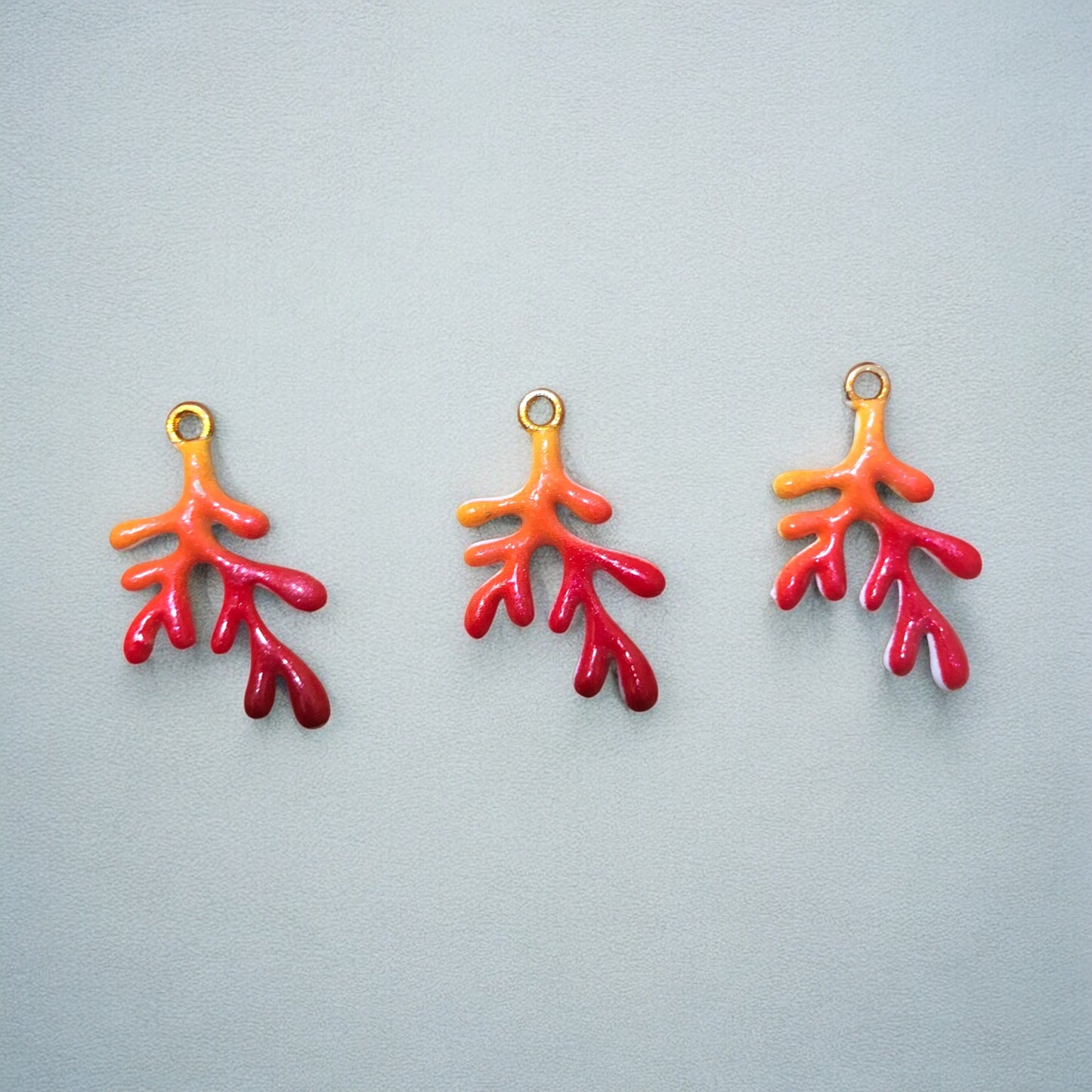 Gold Plated Enamel Strawberry Shaking Attachment - Neon Green