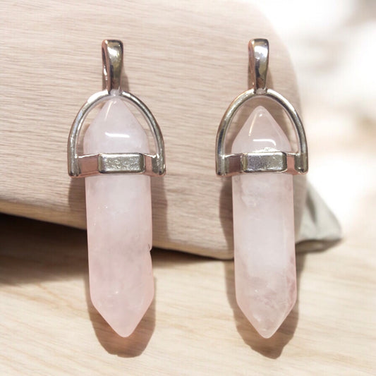 Doğal Taş Füze Kolye Ucu -Kuvars